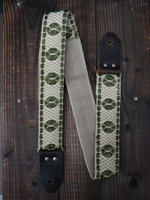 Bluebird Vintage-Style Beige & Green Guitar Strap